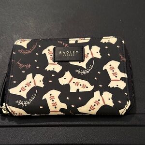 RADLEY LONDON Black and Cream Dog Pattern Wallet